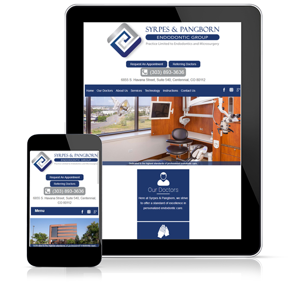 Resppnsive dental website set in mobile devices
